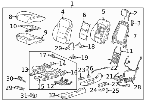 Driver Seat Components for 2022 Chevrolet Silverado 1500 LTD #9