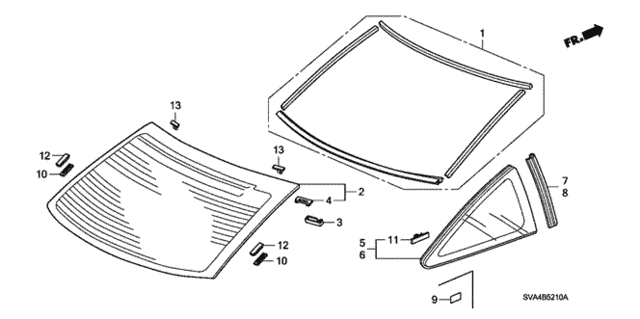 Rear Windshield - Quarter Glass for 2007 Honda Civic #0