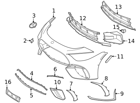 Bumper & Components - Front for 2025 Mercedes-Benz SL 55 AMG