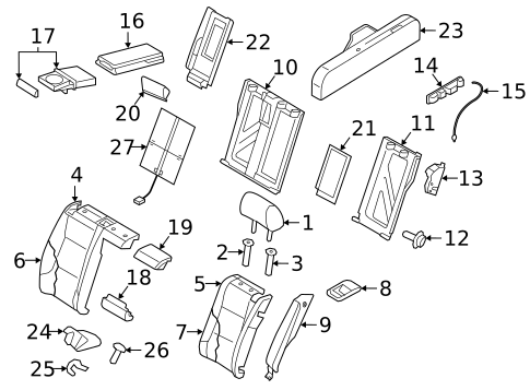 Rear Seat Components for 2017 Audi A5 Quattro #0