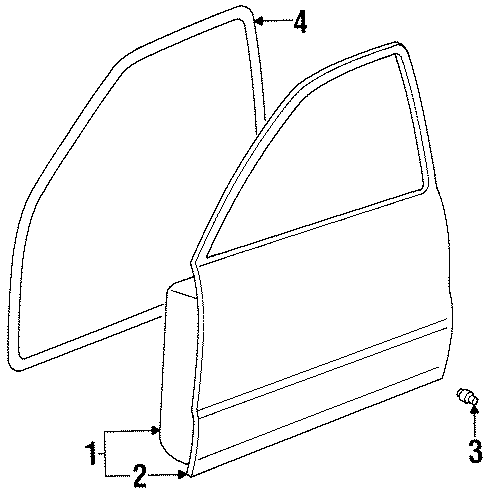 Door & Components for 1998 Chevrolet Prizm #0