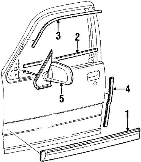 Exterior Trim - Front Door for 2000 Mercury Mountaineer #0