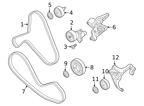 Accessory Drive Belt System Components for 2022 Porsche Cayenne #0