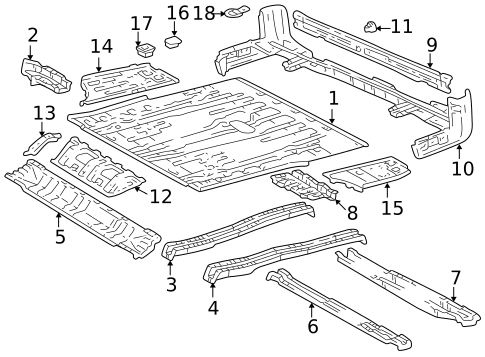Rear Floor & Rails for 1999 Toyota 4Runner #0