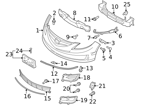 Bumper & Components - Front for 2009 Mazda 6 #0