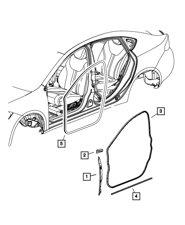 68082788AC - Doors, Door Mirrors and Related Parts: Seal, Right for Mopar Image image