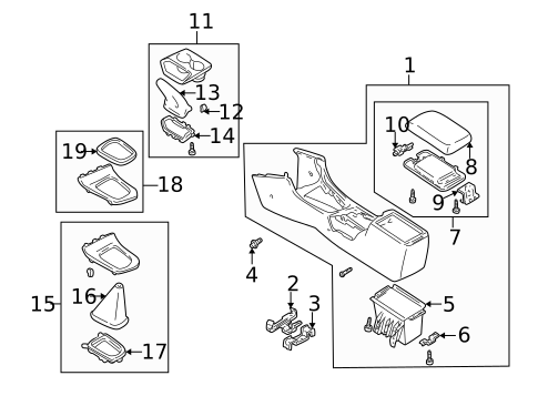 Center Console for 1999 Mazda 626 #0