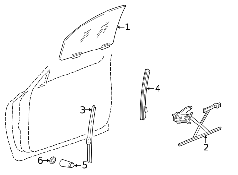 Glass - Front Door for 1999 Dodge Durango #0