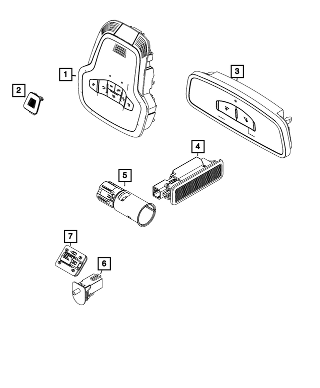 7SX25LXHAA - Electrical: Overhead Console for Dodge: Hornet Image