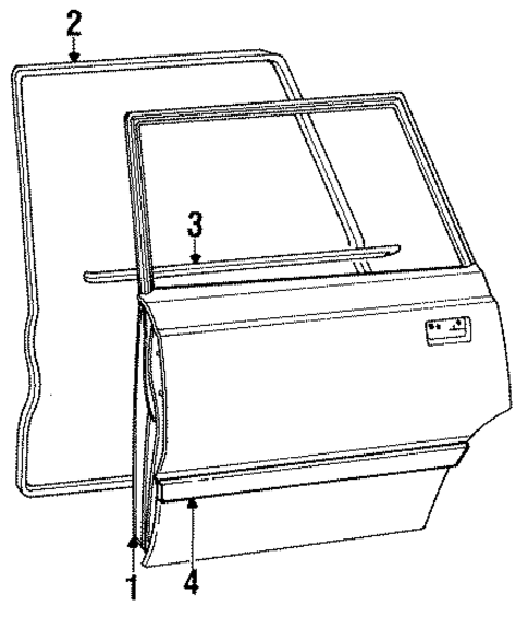 Exterior Trim - Rear Door for 1990 Dodge Colt #0