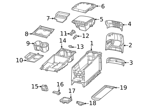 Center Console for 2022 Chrysler Pacifica #0