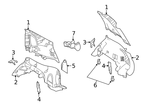 Interior Trim - Quarter Panels for 2019 Nissan Rogue #1