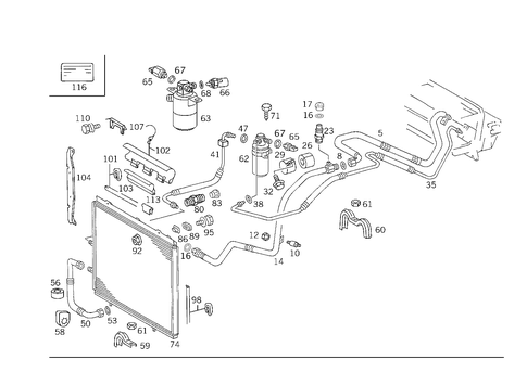 Refrigerant Line Arrangement for 1993 Mercedes-Benz 500SEC #0