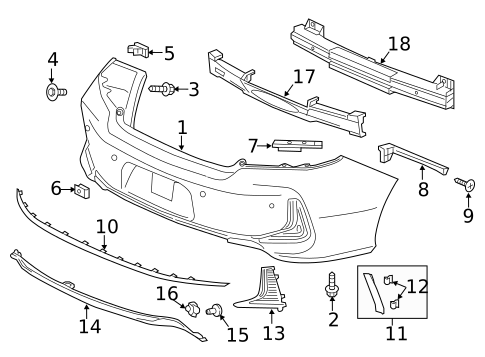 Bumper & Components - Rear for 2016 Honda Accord #1