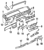 22511551 - Body: Instrument Panel for Oldsmobile: Cutlass Ciera Image