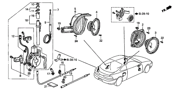 Radio Antenna - Speaker for 1997 Acura Integra #0