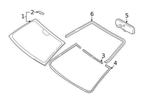 Glass - Windshield for 2010 Toyota Yaris #1