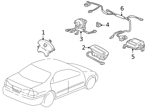 Air Bag Components for 2000 Honda Accord #2