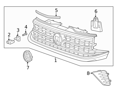 Grille & Components for 2020 Volkswagen Atlas Cross Sport #1