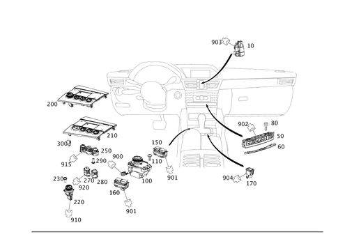 Switch in Instrument Panel and Center Console for 2009 Mercedes-Benz E63 AMG #0