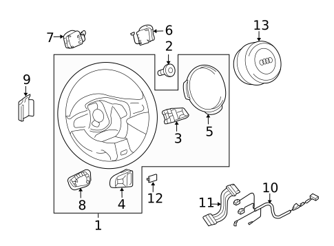 Steering Wheel & Trim for 2008 Audi S8 #0