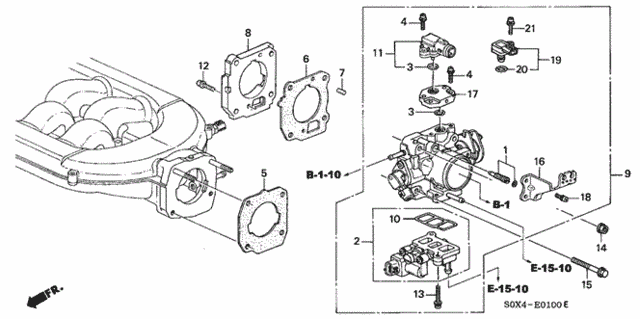 Throttle Body (-'01) for 2000 Honda Odyssey #0