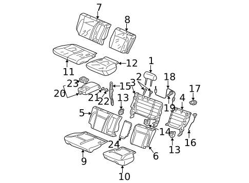 Rear Seat Components for 2006 Honda CR-V #0