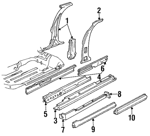 Center Pillar & Rocker for 1988 Chevrolet Corsica #0