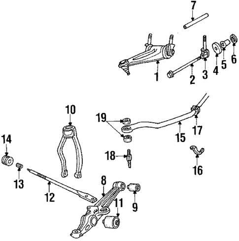 Stabilizer Bar & Components for 1987 Honda Accord #1