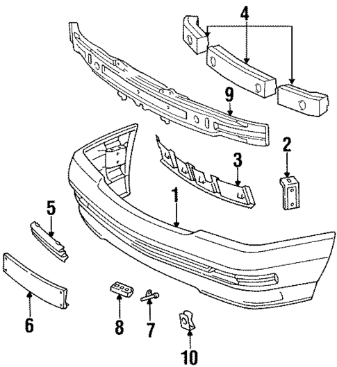 Bumper & Components - Front for 1993 Mercedes-Benz 600SL #0