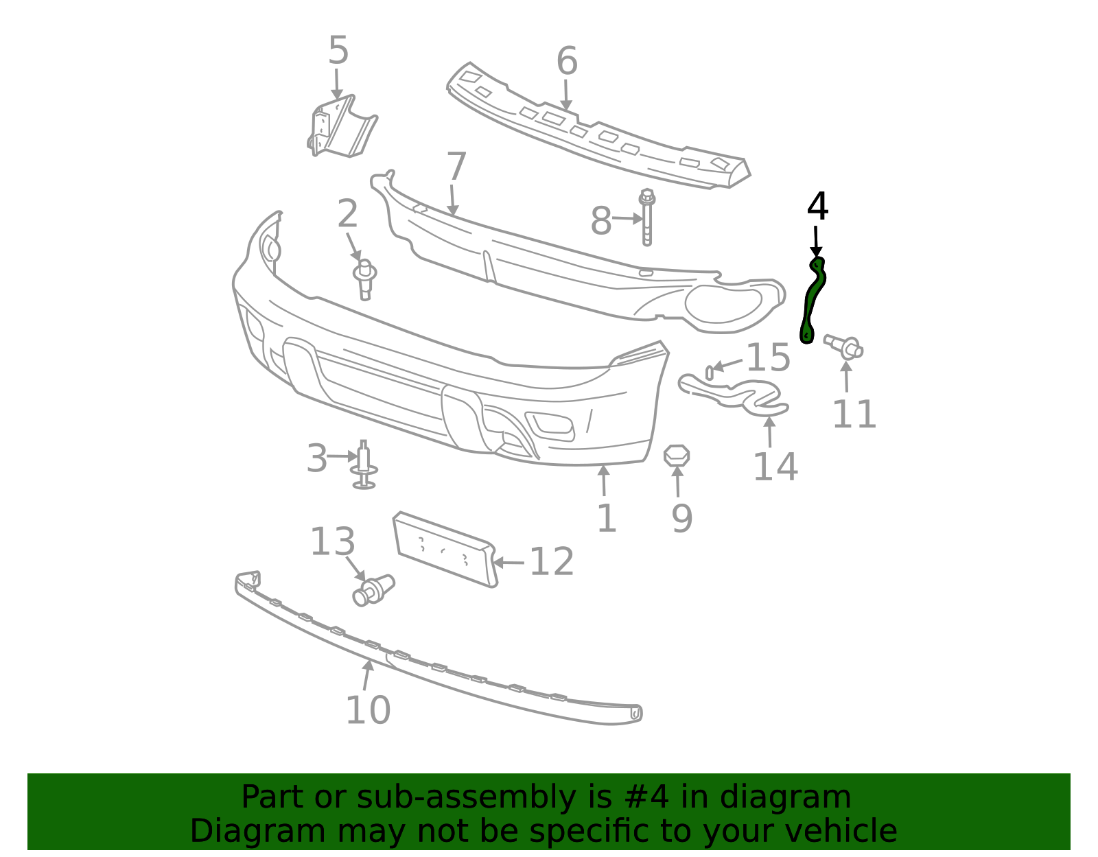 2006-2009 Chevrolet Passenger Side Front Bumper Fascia Brace 15787494 ...