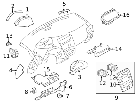 Instrument Panel Components for 2015 Nissan LEAF #0