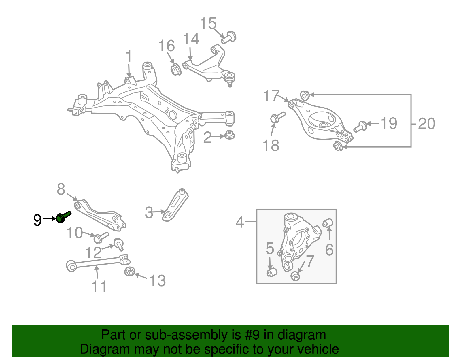 2004-2009 Nissan Quest Lateral Arm Bolt 55226-AG01A | OEM Parts Online