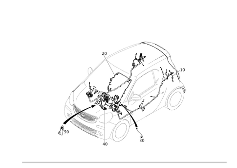 Frame Floor Unit Main Cable Harness for 2009 Smart Fortwo #0