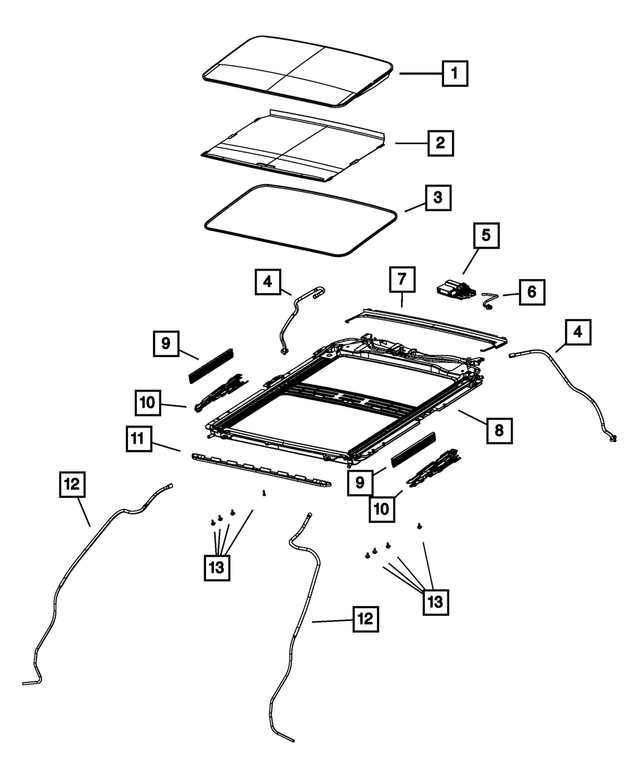 68082475AB - Body Sheet Metal Except Doors: Sunroof Drain Hose, Left for Mopar Image