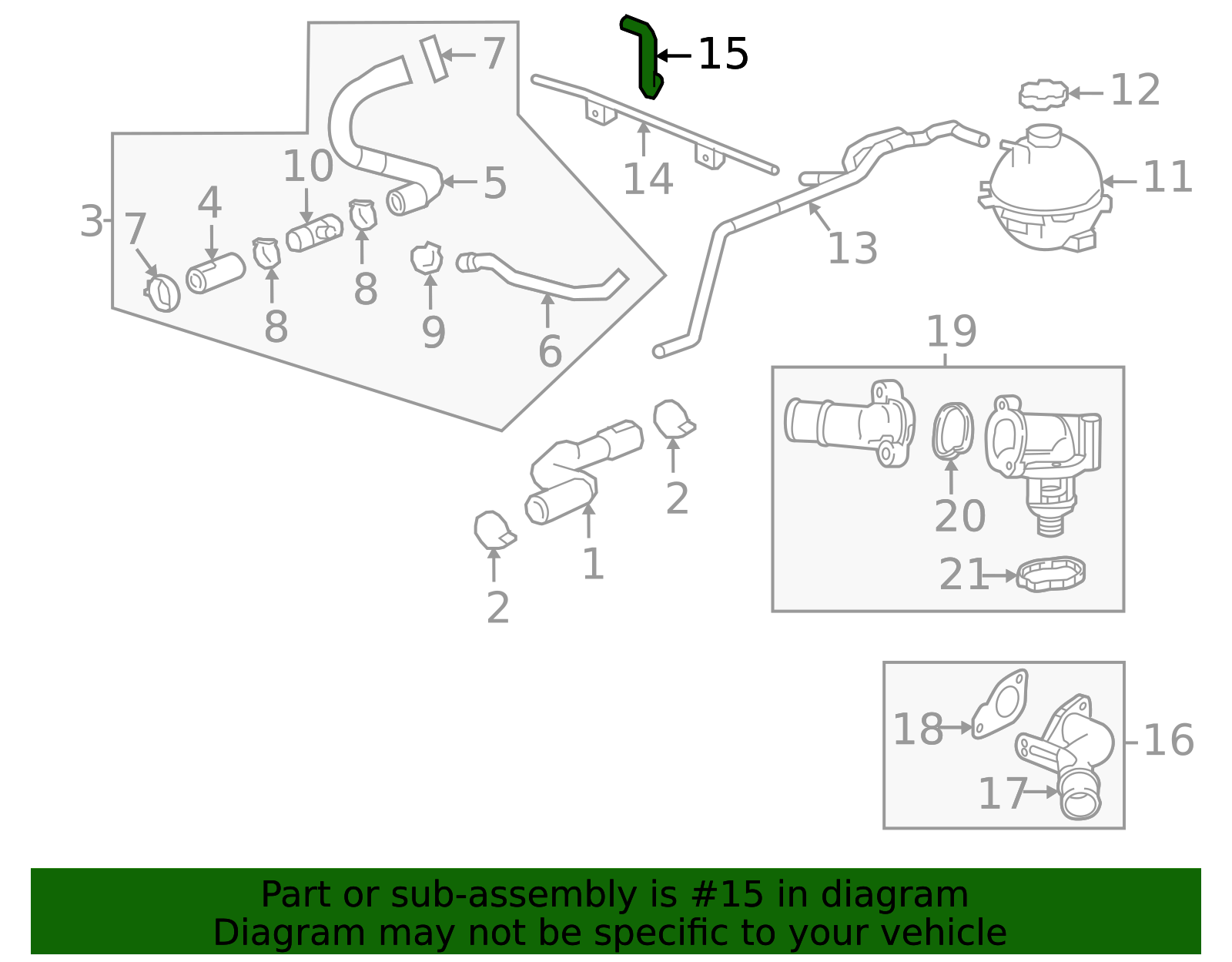2017-2025 Cadillac XT5 Radiator Surge Tank Inlet Hose 23253744 | GM ...