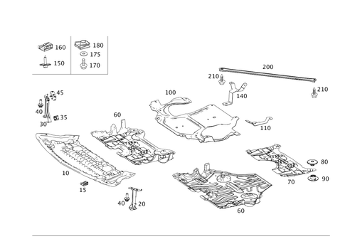 Engine Compartment Lining, Gasoline Vehicles for 2008 Mercedes-Benz E550 #0