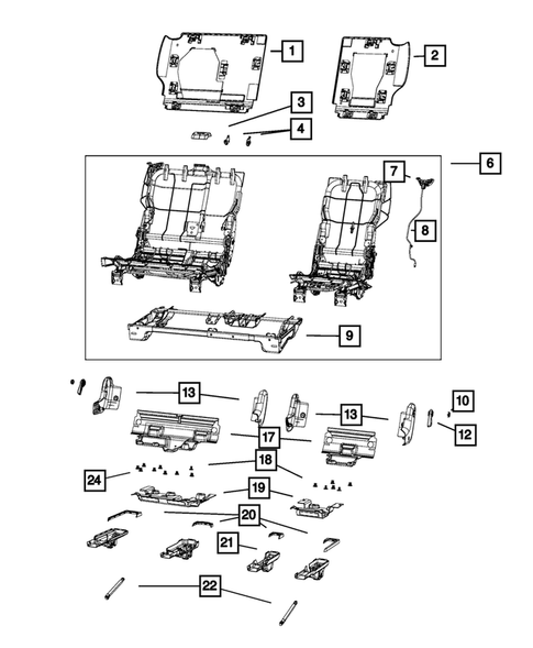 Rear Seats - Second Row - Adjusters, Recliners, Shields and Risers for 2015 Fiat 500L #0