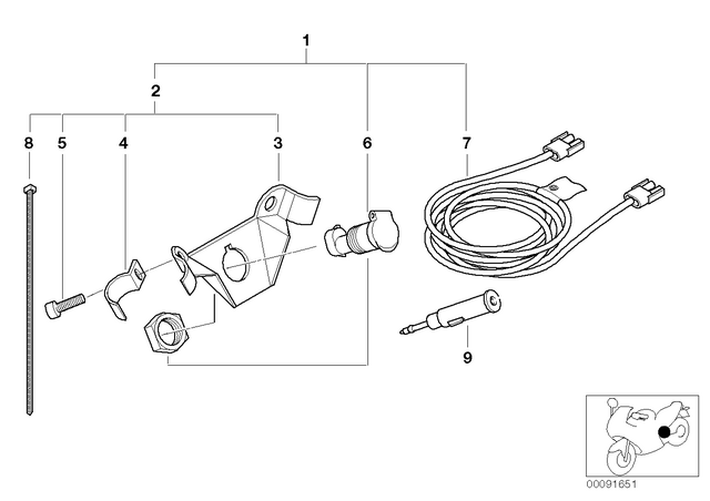61131391630 - Maintenance &amp; Technology: Plug-In Socket            for BMW-Motorrad Image