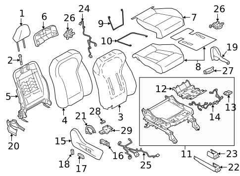 Passenger Seat Components for 2023 Subaru Ascent #0