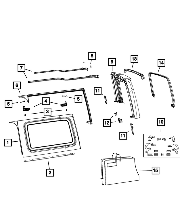 6TT50TZZAA - Body Sheet Metal Except Doors: Quarter Window, Right for Mopar Image