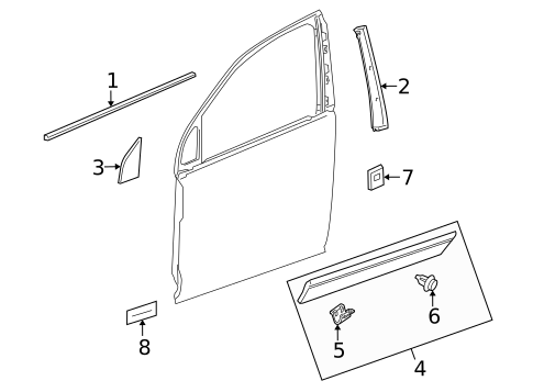 Exterior Trim - Front Door for 2008 Saturn Vue #0