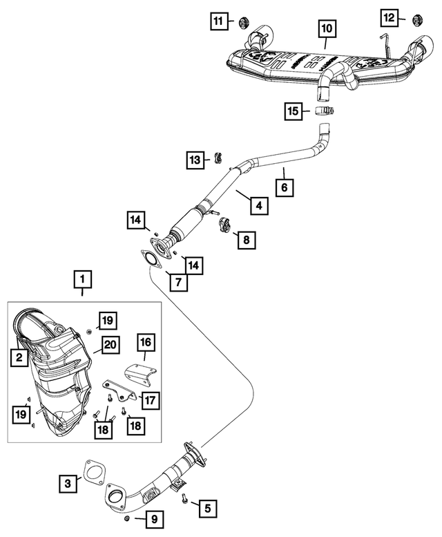 52022345AB - Exhaust: Exhaust Muffler And Tailpipe for Mopar Image