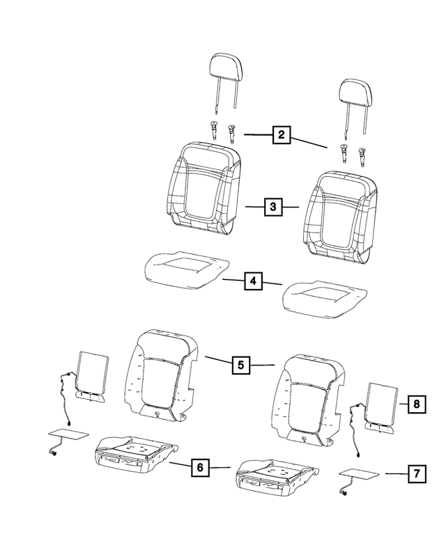 6PB02GT5AA - Interior Trim: Front Headrest for Mopar Image