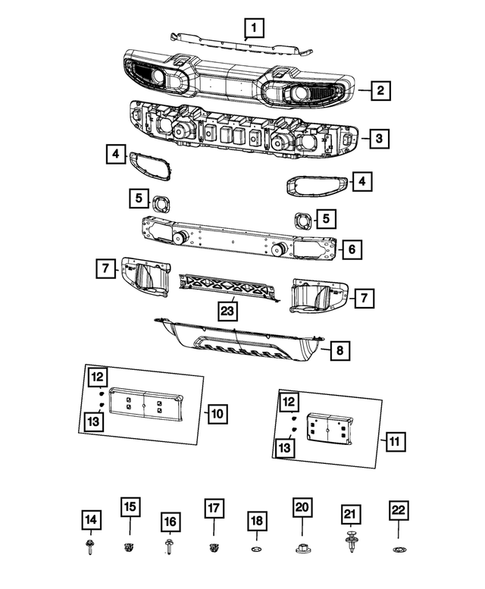 Front Bumper and Fascia for 2018 Jeep Wrangler #1