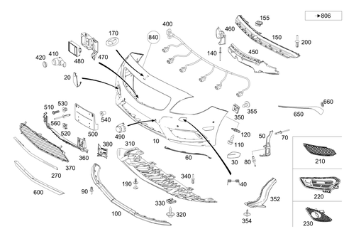 Front Bumper for 2014 Mercedes-Benz CLA250 #0