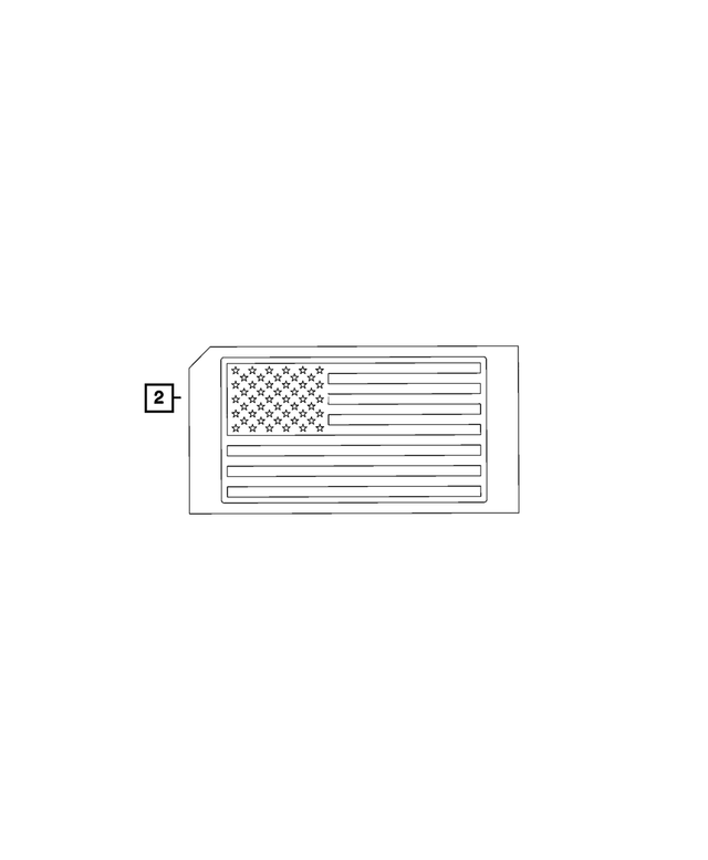 « 6ZA71XXXAA – Exterior Ornamentation : Drapeau AmÉricain Decalcomanie, Aile Avant, Côté Gauche pour Mopar Image »