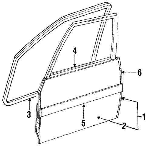 Door & Components for 1992 Ford Escort #2