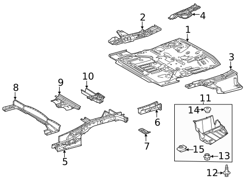 Rear Floor & Rails for 2025 Toyota Highlander #0
