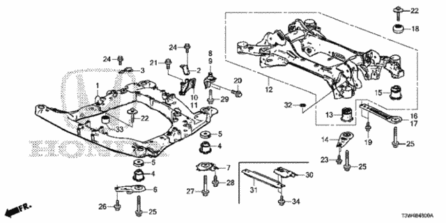 Front Sub Frame - Rear Beam for 2014 Honda Accord #0